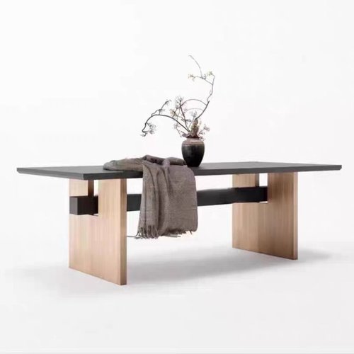 中古风全实木餐桌极简骷欧缂彝ナ樽琅莶枳郎杓剖Π旃桌家庭长桌