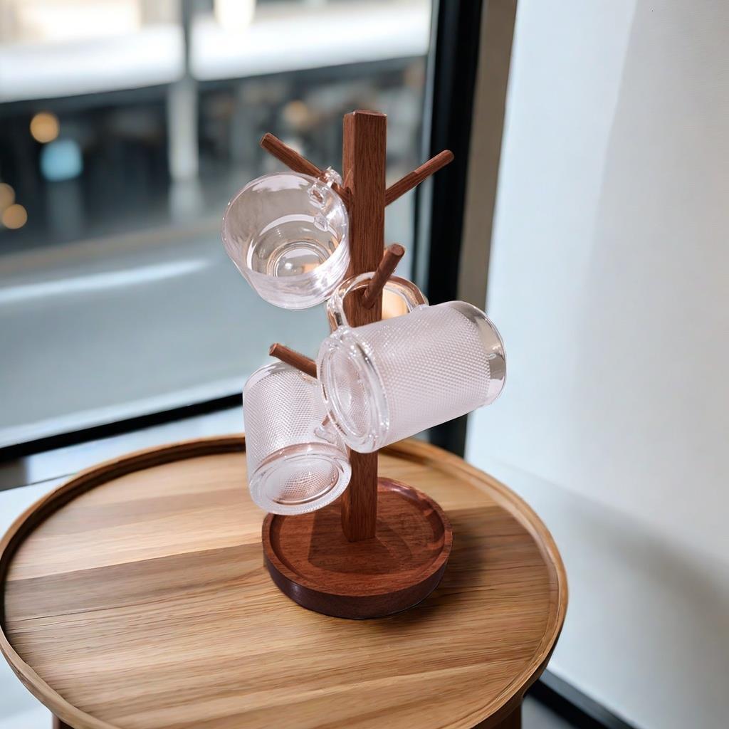 花梨实木杯架水杯挂架马