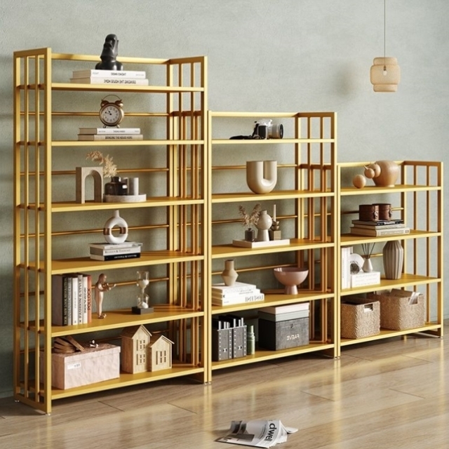 书架简易落地家用多层铁艺置物架学生书本收纳架客厅简约铁艺书柜