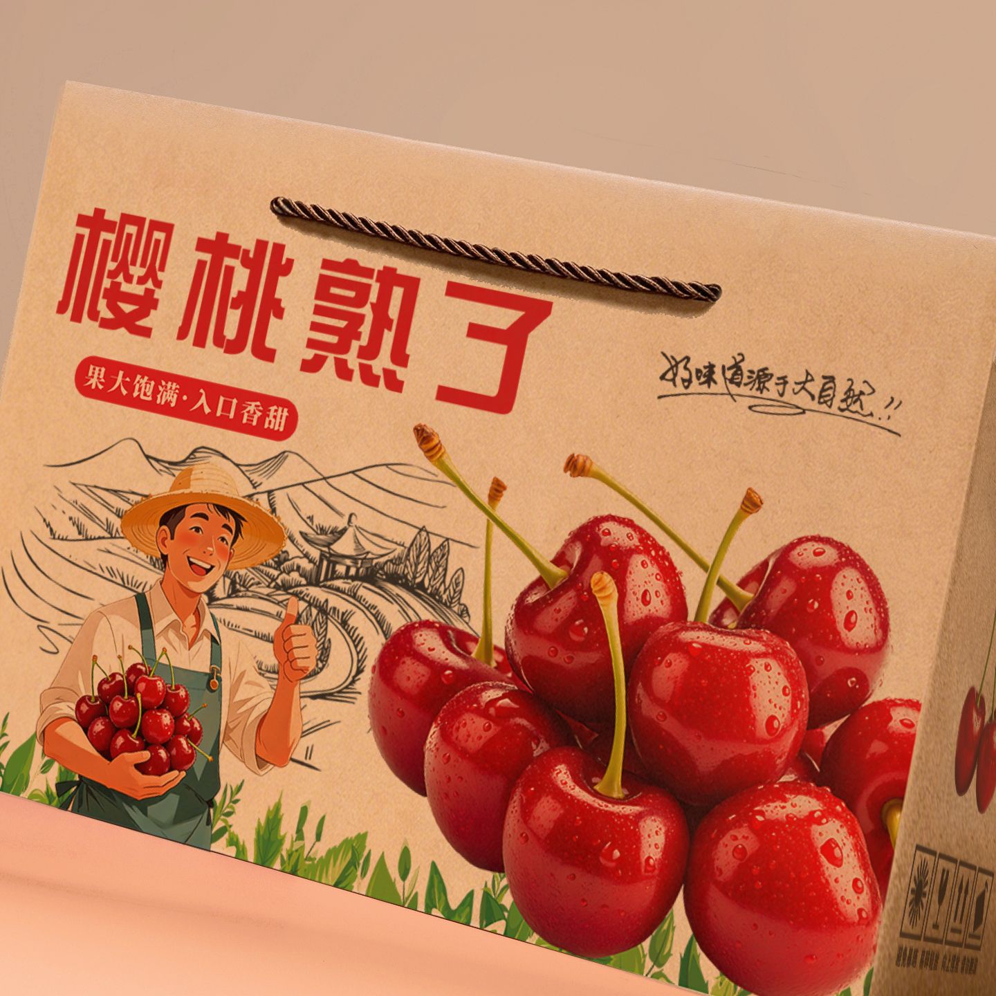 樱桃包装盒5斤水果空盒高