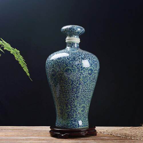 景德镇青花陶瓷酒瓶空瓶1