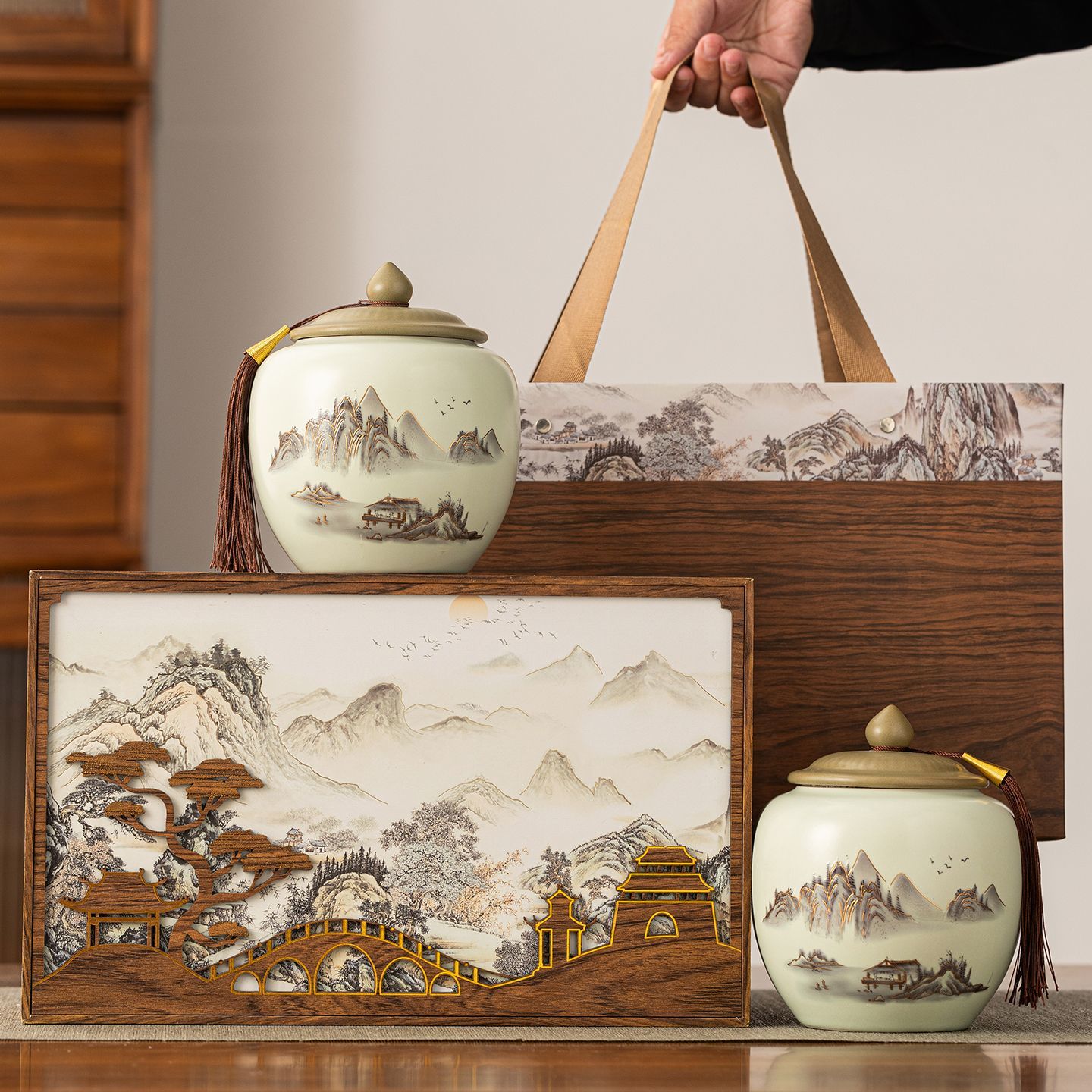 空盒大号陶瓷茶叶密封罐