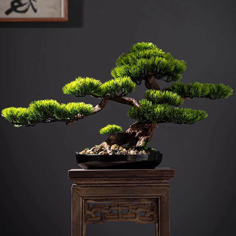 仿真迎客松植物盆景办公