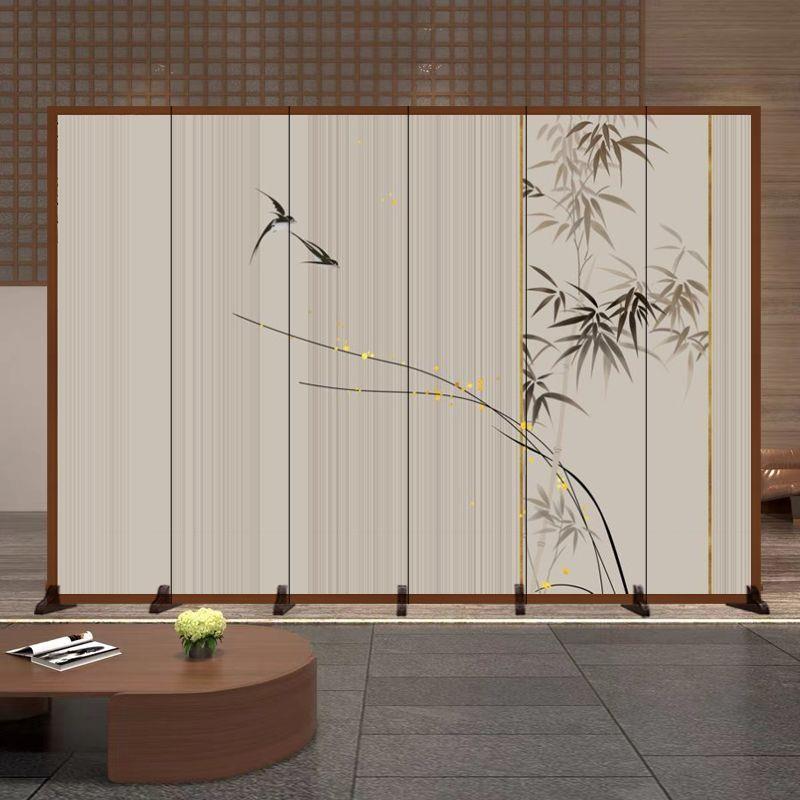 中式屏风隔断客厅办公室折叠移动餐厅酒店茶室简约背景墙轻奢折屏