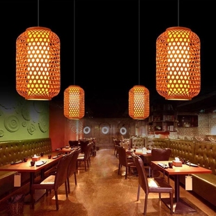 手工竹编灯笼广告定制印字古风装饰火锅店户外防水民宿农家院饭店