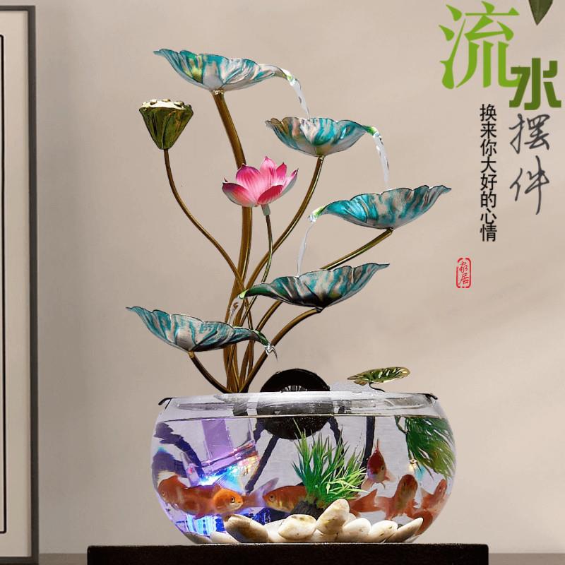 中式大号鱼缸高端家用开
