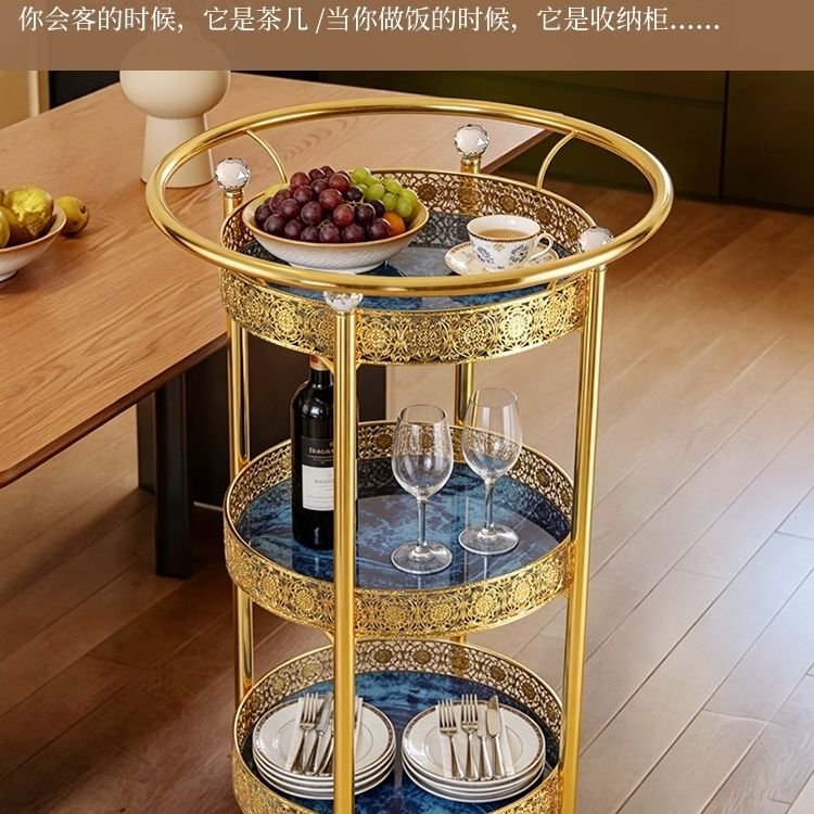 欧式轻奢三层圆形置物架