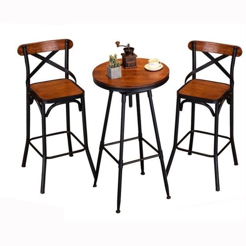 高脚酒吧吧台桌实木美式奶茶店桌椅组合家用简约长条桌子高脚靠墙