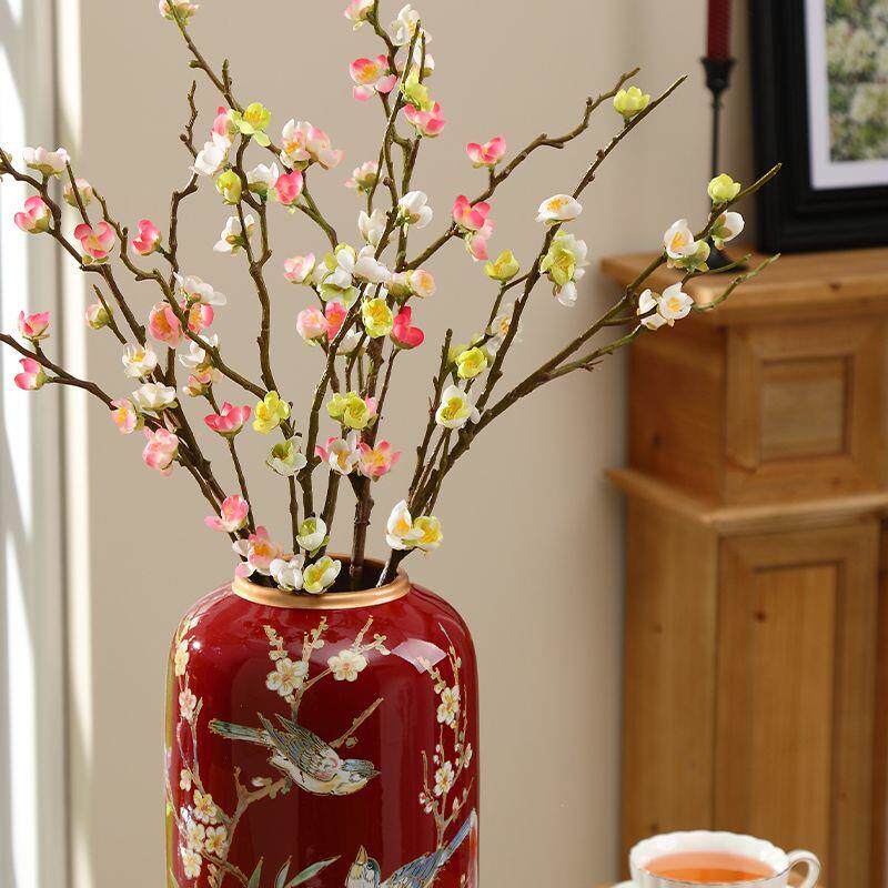 中国红新中式陶瓷花瓶餐