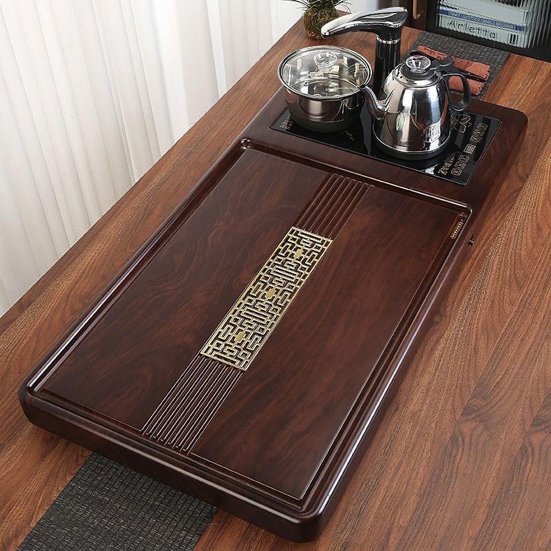 黑檀茶盘家用整块实木原