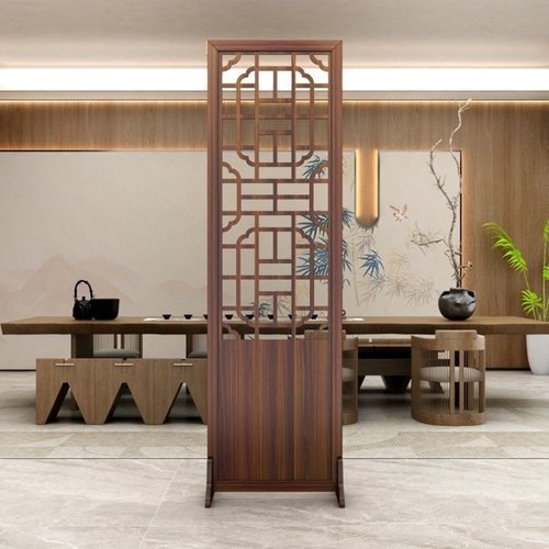 中国风单扇可折叠移动屏风隔断客厅遮挡实木镂空屏风办公室隔断墙