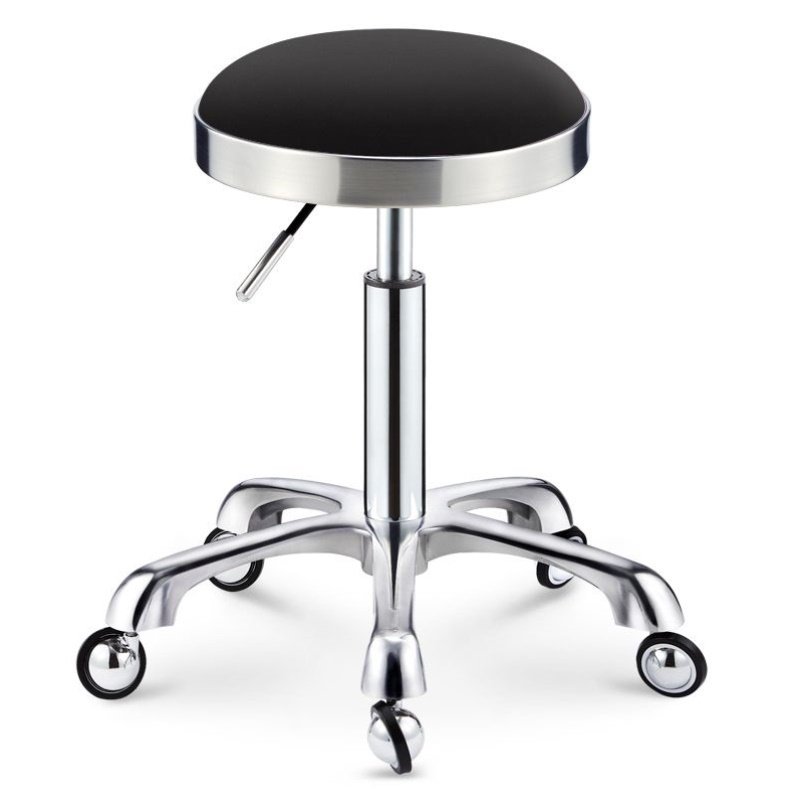 美容凳理发店椅子旋转升降圆凳子美发店大工凳滑轮不锈钢剪发凳子