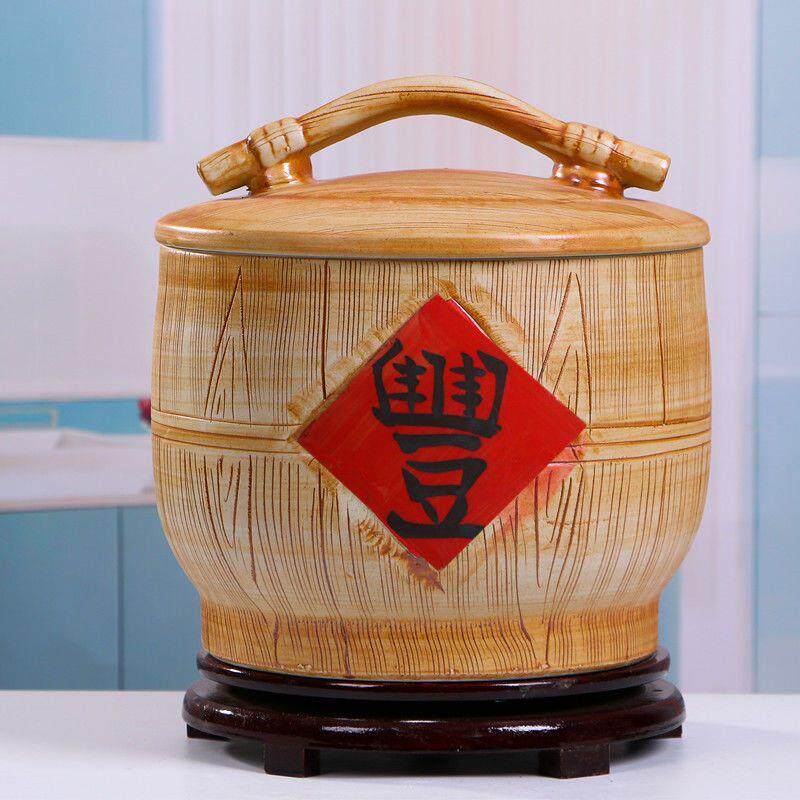 景德镇陶瓷米缸带盖家用