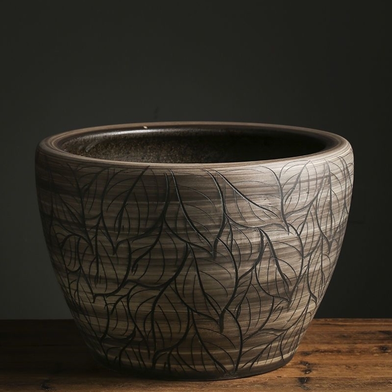 景德镇陶瓷鱼缸荷花缸办公室客厅摆件水缸庭院大缸养锦鲤缸乌龟缸