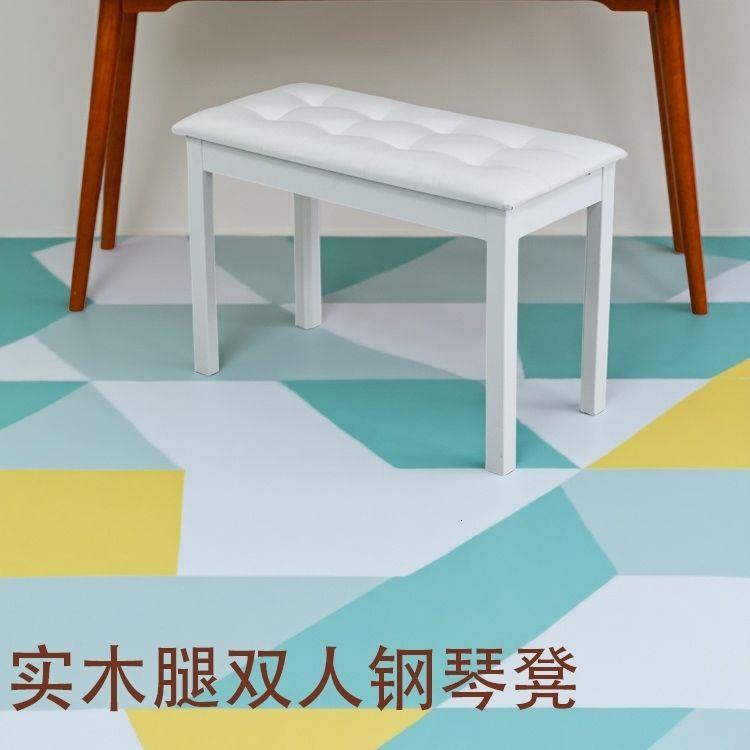 白色实木琴凳钢现代键盘