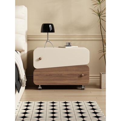 BERD808#实木新款床头柜中古奶油原木风创意简约现代轻奢大尺寸卧