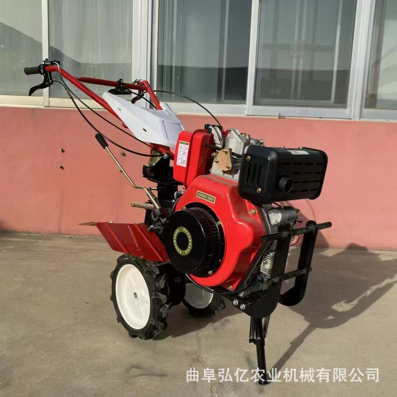 173柴油动力微耕机手推两驱旋耕机旱地水田松土锄草开沟起垄犁地