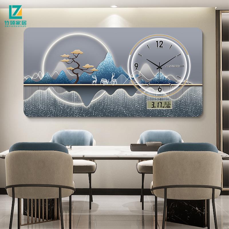 大尺寸电表箱装饰画极简无框配电箱遮挡电源盒子钟表画后现代挂画