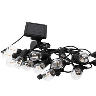 新款复古S14LED灯条光源太阳能板暖白庭院花园户外防水灯串