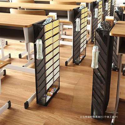 铁艺桌边书架书立儿童书本侧边收纳盒桌面可移动学习桌边置物架高