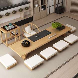 日式实木茶桌椅组合客厅飘窗榻榻米接待茶桌办公室会客茶桌茶台