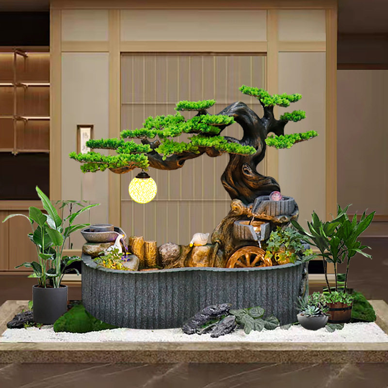 庭院花园田园石磨流水喷泉阳台鱼池循环水装饰造景风水轮落地摆件
