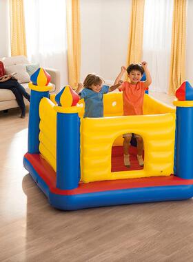 INTEX48259儿童家庭方形弹跳池小型充气蹦蹦床充气玩具屋