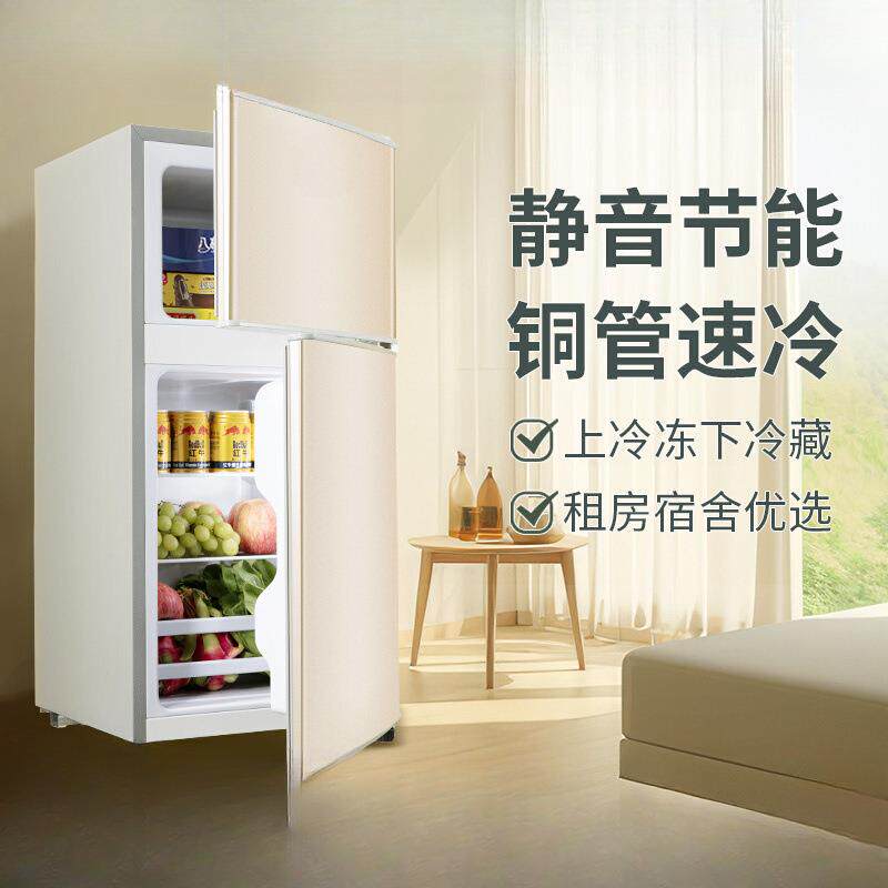 一级能效小冰箱二人用家用小型冰箱出租房宿舍用迷你双门电冰箱