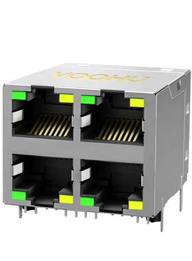 rj45集成千兆滤波器2x2四口网线接口带LED灯SYT22Q145AB2A2D057