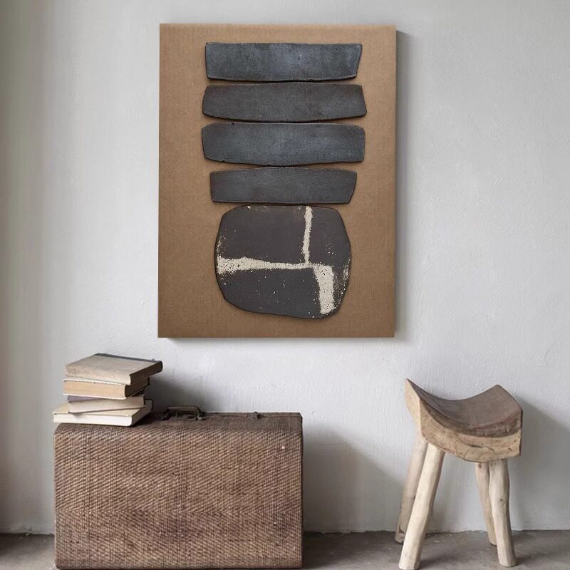 法式中古风艺术雕刻油画客厅沙发背景装饰画立体餐边柜上玄关挂画
