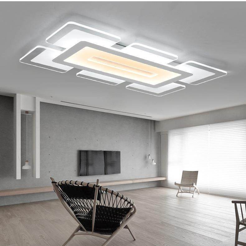 8大客厅灯长方形遥控调光led吸顶灯现代简约天空之城照明灯具