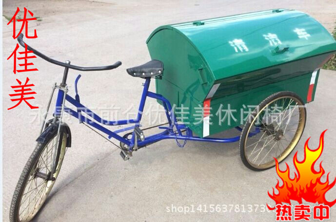优佳美户外不锈钢带盖垃圾车