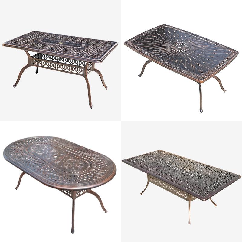 户外铸铝桌椅阳台组合套装欧式别墅室外庭院花园铁艺长桌椅休闲