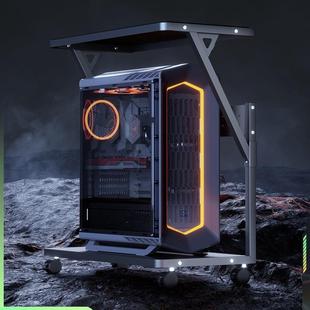 移动海景房电脑主机箱太阳神托架升降两层打印机收纳置物架