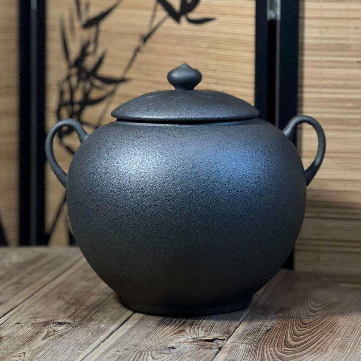 新中式茶馆煮茶釜炭火大容量煮茶罐耐高温煮茶桶熬粥养生茶电陶炉