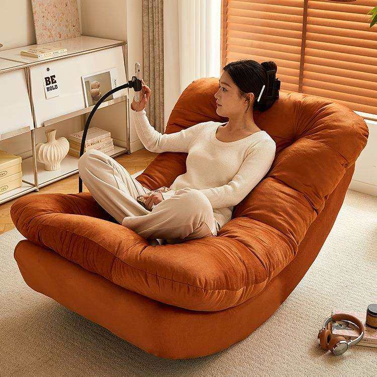 懒人沙发可躺可睡休闲躺椅成人阳台单人沙发椅2026新款月亮摇摇椅