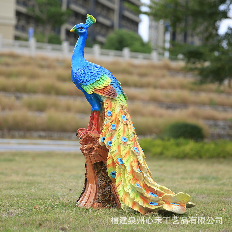 仿真动物孔雀雕塑模型摆件公园办公室绿地庭院花园轻著美陈装饰品