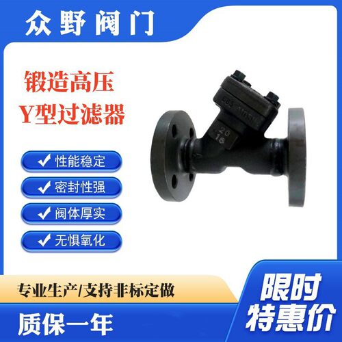 A105高压锻钢法兰Y型过滤器 GL41H-100C-160C