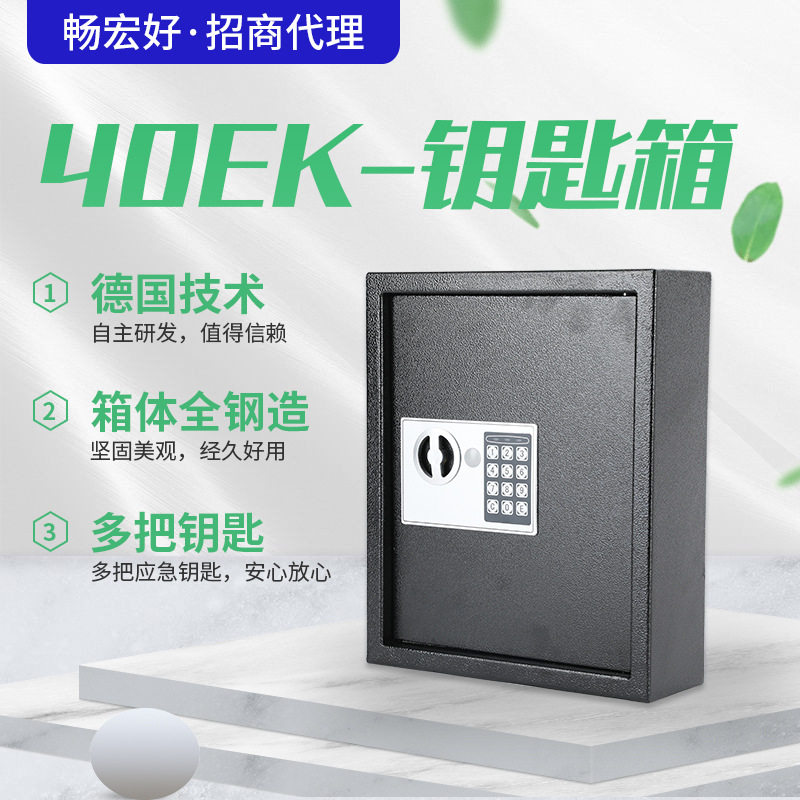 泰莱仕带锁平放钥匙收纳保险箱