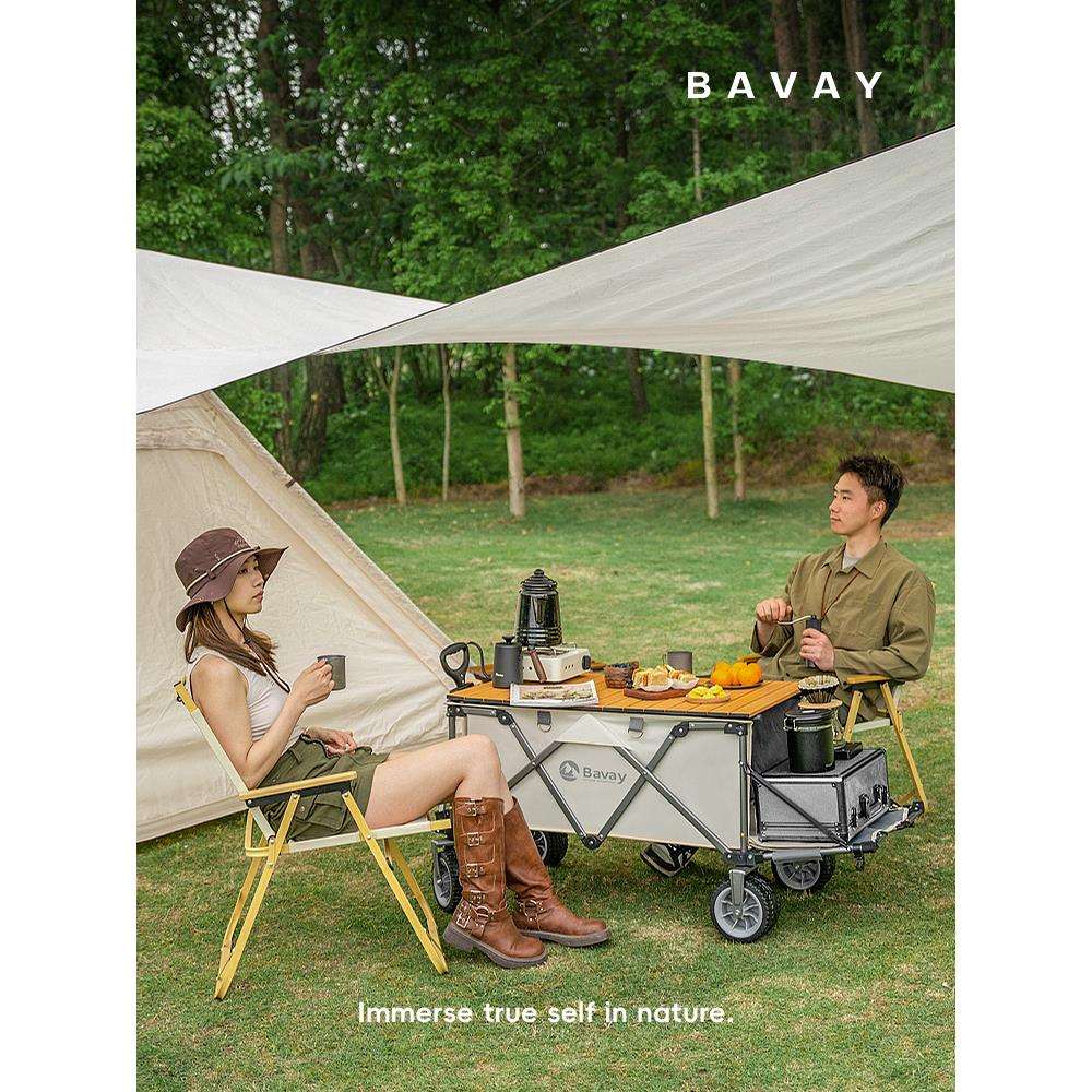 Bavay/北欢户外露营小推车PRO手拉野餐折叠野营地拖车儿童可躺F02