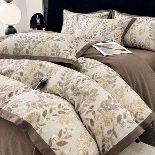 秋冬季加厚磨毛四件套80支全棉纯棉床单被套美式保暖1.8m床上用品