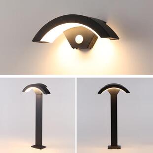 led户外防水人体感应壁灯庭院简约创意室外阳台门头门牌墙壁灯具