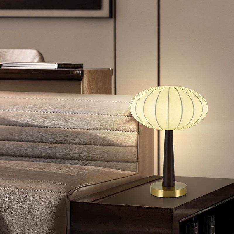 北欧台灯卧室床头简约个性创意新中式复古布艺温馨浪漫调光小夜灯