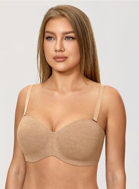 速发DELIMIRA Women's Strapless Bra Silicone-Free for Big Bus