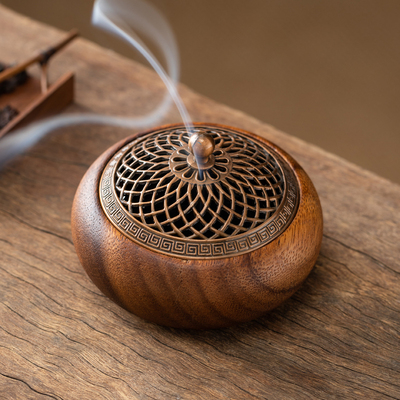 盘香炉家用室内办公室仿古香薰炉线香艾草沉香檀香炉熏供佛香摆件