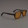 Transparent Brown Frame + Polarized Night Vision Yellow Lenses