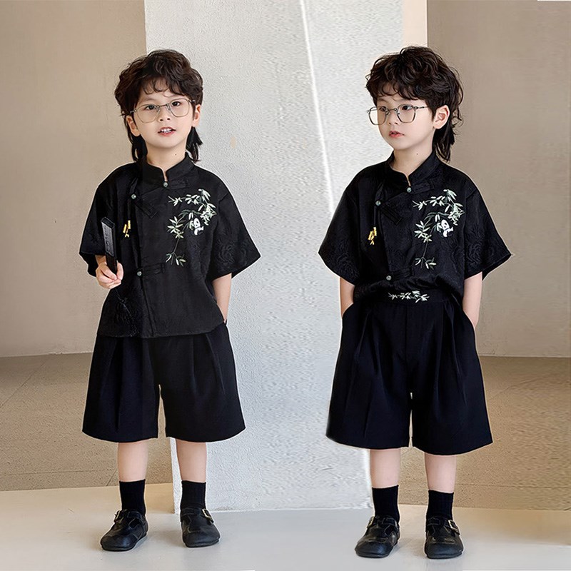汉服男童2024新款儿童唐装中式国风套装L男孩礼服夏季古装演出服