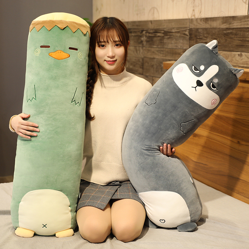 卡通动物长抱枕床上少女心睡觉夹腿长条枕床头靠枕靠垫沙发大靠背