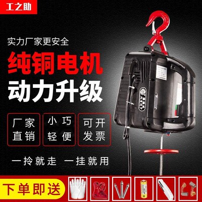 电动葫芦220v小吊机家用小型升降0.5吨微型便携提升机遥控电葫芦