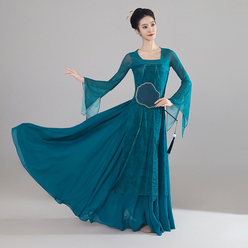 古典舞舞蹈服女飘逸身韵长款纱衣中国舞演出服古风齐胸汉唐舞蹈服